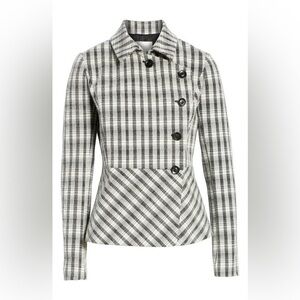 Lewit Plaid Peplum Jacket